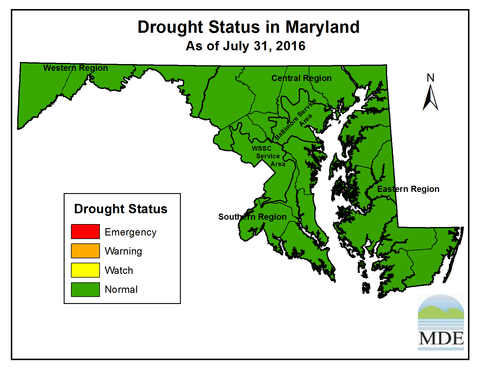 Drought Status as of July 31, 2016