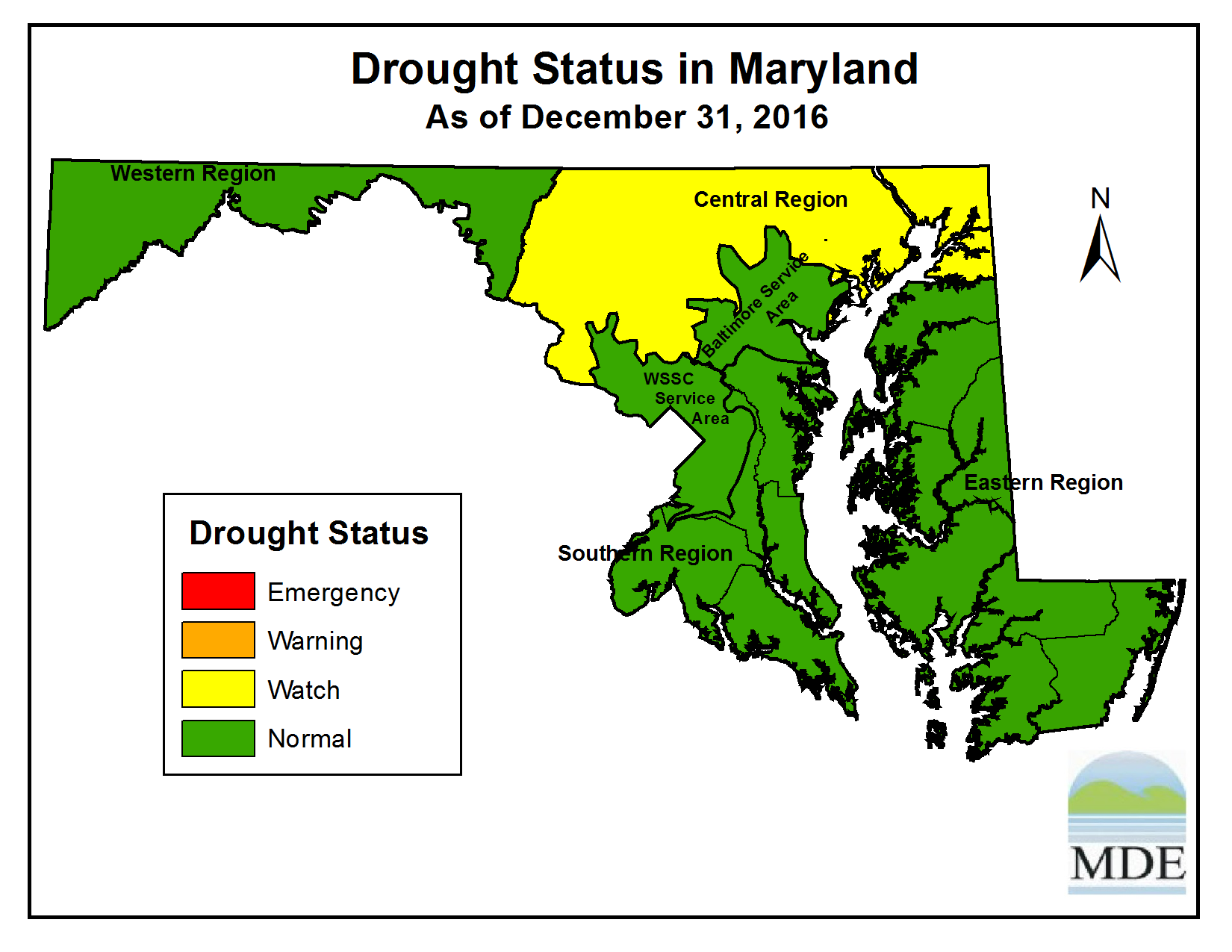 Drought Status as of December 31, 2016