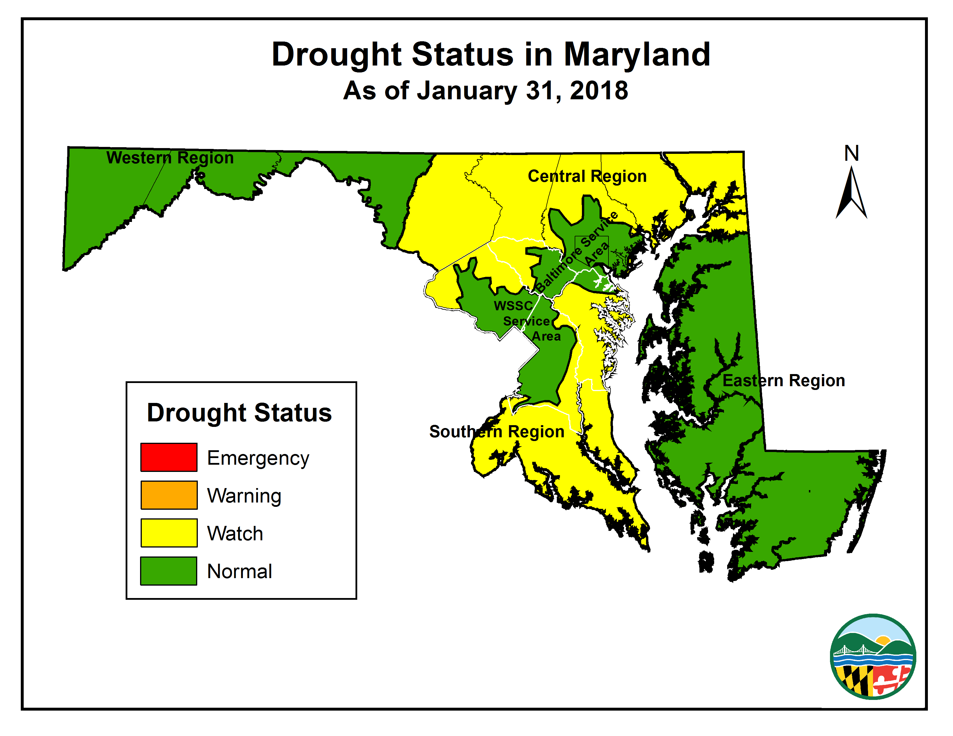Drought Status as of 2018-01-30